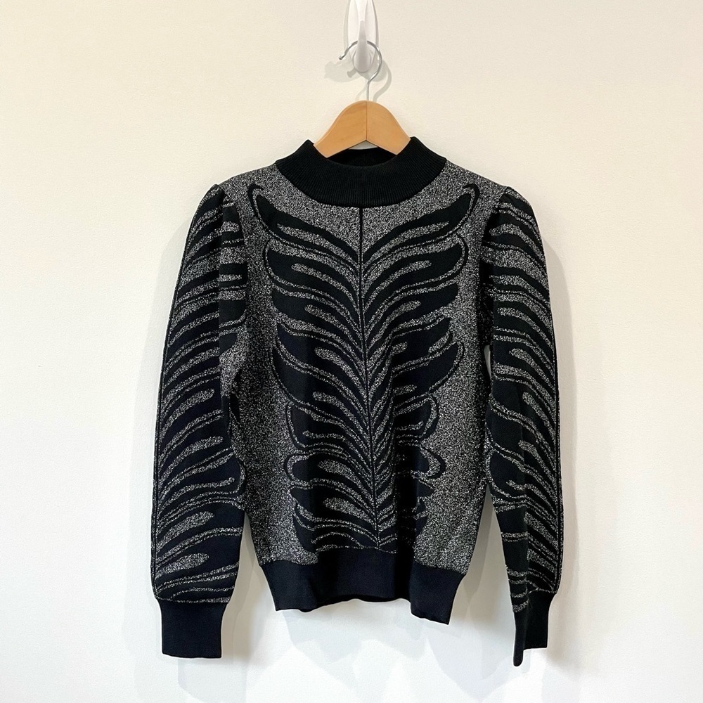 Forever 21 Black and Silver Long Sleeve Sweater